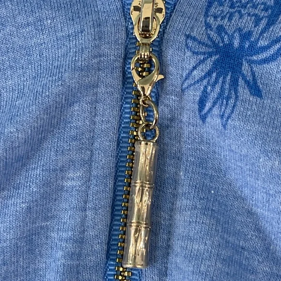 Lilly Pulitzer Bennett Pineapple Zip Up Sweatshirt Blue Size M - Picture 8 of 8